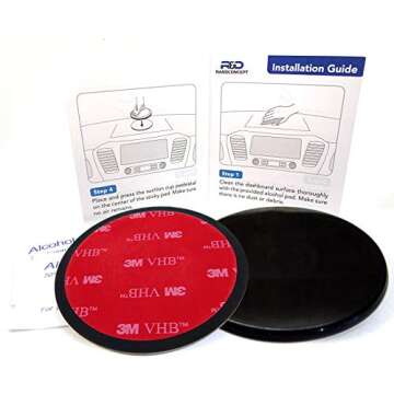 Randconcept - 95mm Adhesive Dashboard Pad Mounting Disk with Adhesive for Suction Cup Phone Mount & for Garmin GPS Suction Mount | 3.74" Wide Diameter 2 Pcs