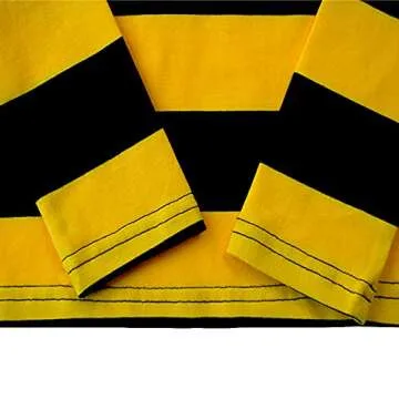 Spring&Gege Boys' Long Sleeve Striped T-Shirt Crew Neck Tees, Black and Yellow Stripes, 9-10 Years