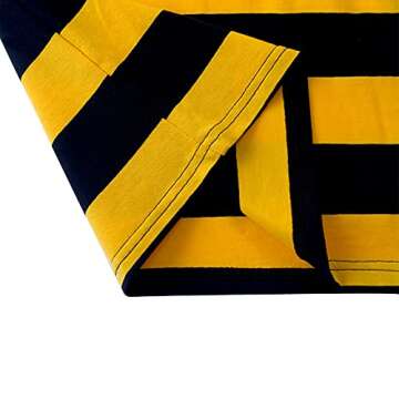 Spring&Gege Boys' Long Sleeve Striped T-Shirt Crew Neck Tees, Black and Yellow Stripes, 9-10 Years