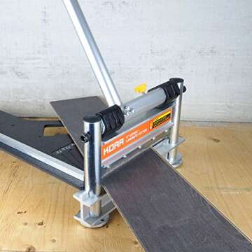 KORR KMAP001 9 inch Laminate Flooring and Siding Cutter with Heavy Duty Fixed Aluminum Fence and Built-in Precision Angled Miter Settings with BONUS Honing Stone