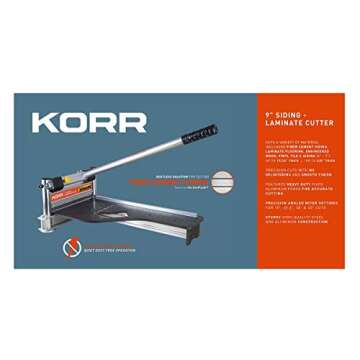 KORR KMAP001 9 inch Laminate Flooring and Siding Cutter with Heavy Duty Fixed Aluminum Fence and Built-in Precision Angled Miter Settings with BONUS Honing Stone