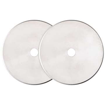Fiskars 60mm Titanium Rotary Blades (2 Pack) - Rotary Cutter Blade Replacement - Crafts, Sewing, and Quilting Projects - Silver