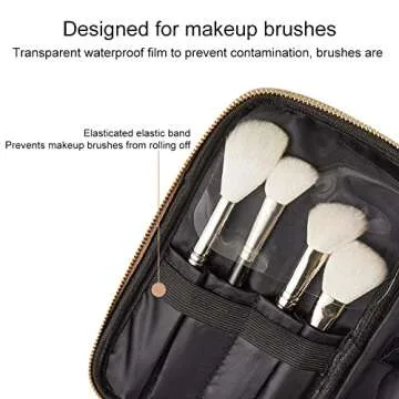 Veki Travel Makeup Bag Large Leather Cosmetic Bags for Women