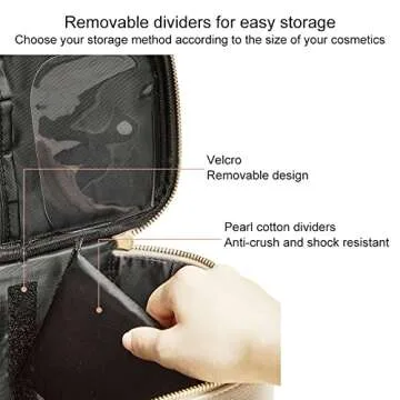 Veki Travel Makeup Bag Large Leather Cosmetic Bags for Women