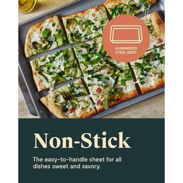 Caraway Non-Stick Ceramic Baking Sheet - Naturally Slick Ceramic Coating - Non-Toxic, PTFE & PFOA Free - Perfect for Baking, Roasting, and More - Large (18" x 13") - Cream