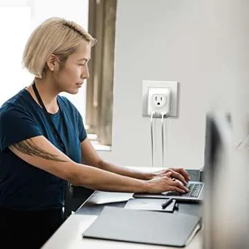 European Travel Plug Adapter with 1 USB,Type C,2 American Outlets International Power Adaptor for EU Italy Spain France Germany Greece Israel