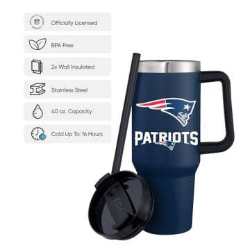 FOCO New England Patriots NFL 40 oz XL Tumbler - Team Color