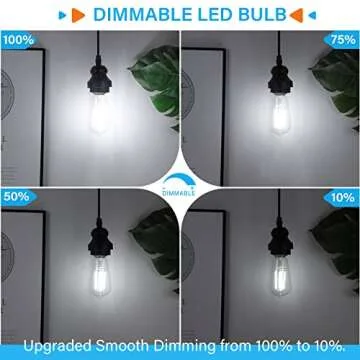 MAXvolador Vintage LED Edison Bulb Dimmable 60W Equivalent 850 Lumens, 6W Edison Light Bulbs 5000K, Antique ST58 LED Filament Bulb E26 Base, Pack of 4
