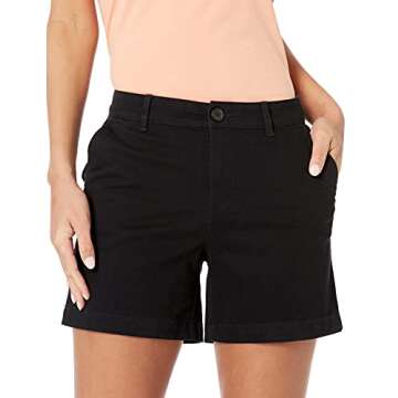 Amazon Essentials Women's Slim-Fit Khaki Shorts in Black