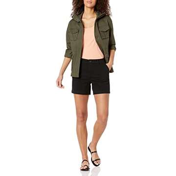 Amazon Essentials Women's Slim-Fit Khaki Shorts in Black