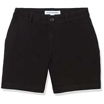 Amazon Essentials Women's Slim-Fit Khaki Shorts in Black