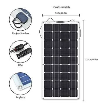 Flexible Solar Panel 100W 12V - Lightweight and Bendable