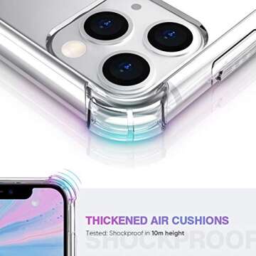 ORIbox for iPhone 11 Pro Max Case Clear,with 4 Corners Shockproof Protection,iPhone 11 Pro Max Clear Case for Women Men Girls Boys Kids,Case for iPhone 11 Pro Max Phone Clear