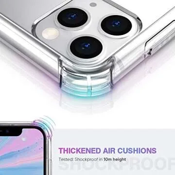 ORIbox for iPhone 11 Pro Max Case Clear,with 4 Corners Shockproof Protection,iPhone 11 Pro Max Clear Case for Women Men Girls Boys Kids,Case for iPhone 11 Pro Max Phone Clear