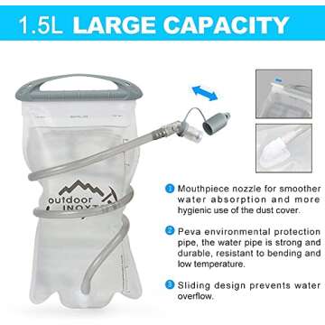 INOXTO Running Hydration Vest Backpack,Lightweight Insulated Pack with 1.5L Water Bladder Bag Daypack for Hiking Trail Running Cycling Race Marathon for Women Men (Light Green)