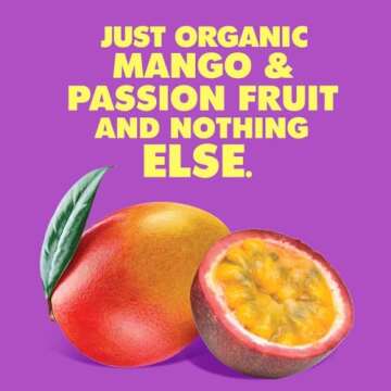 SOLELY Organic Fruit Gummies Variety Pack, Mango, Mango & Orange, Mango & Guaba, Mango & Passion Fruit, Total 4 Packs, LIVEBEAR Assortment.