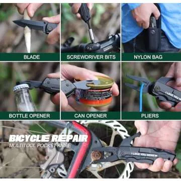 Valentines Ideal Gifts for Him Husband - Mens Valentines Gifts, Valentines Gifts for Him Husband Boyfriend - “I Love You More” Anniversary Birthday Gifts for Husband Him, 20 in 1 Multitool Knife