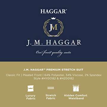 J.M. Haggar Men's Classic Fit Suit Separates - Comfortable & Elegant