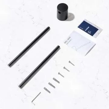 24 In Adjustable Matte Black Towel Bar for Bathrooms