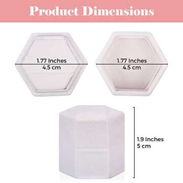 NIMSIN Premium Velvet Ring Box for Wedding Ceremony | Elegant & Cute Wedding Ring Box w/Detachable Lid | Ideal For Photoshoots, Proposal, Engagement & Wedding Events | Hexagon Double Ring Box (White)