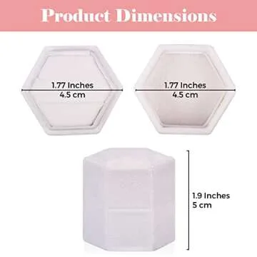 NIMSIN Premium Velvet Ring Box for Wedding Ceremony | Elegant & Cute Wedding Ring Box w/Detachable Lid | Ideal For Photoshoots, Proposal, Engagement & Wedding Events | Hexagon Double Ring Box (White)