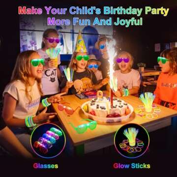 OLUPP 325 PCS Glow in the Dark Party Supplies, Light Up Party Favors, 300 Glow Sticks and 25 LED Glasses for Neon Party, Wedding, Concert, Raves, Birthday, New Year