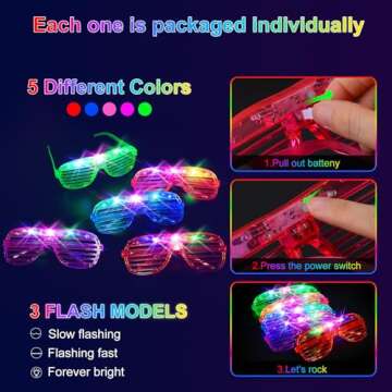 OLUPP 325 PCS Glow in the Dark Party Supplies, Light Up Party Favors, 300 Glow Sticks and 25 LED Glasses for Neon Party, Wedding, Concert, Raves, Birthday, New Year