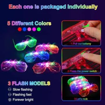 OLUPP 325 PCS Glow in the Dark Party Supplies, Light Up Party Favors, 300 Glow Sticks and 25 LED Glasses for Neon Party, Wedding, Concert, Raves, Birthday, New Year