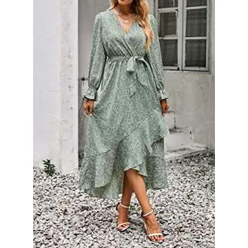 BTFBM Chic Floral Long Sleeve Dress for Spring 2025