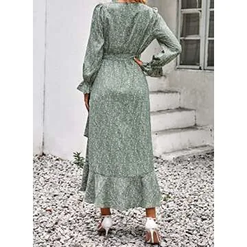 BTFBM Chic Floral Long Sleeve Dress for Spring 2025
