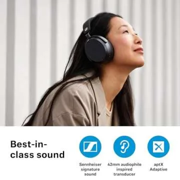 Sennheiser Consumer Audio Momentum 4 Wireless Headphones - Bluetooth Headset for Crystal-Clear Calls with Adaptive Noise Cancellation, 60h Battery Life, Customizable Sound, White (509267)