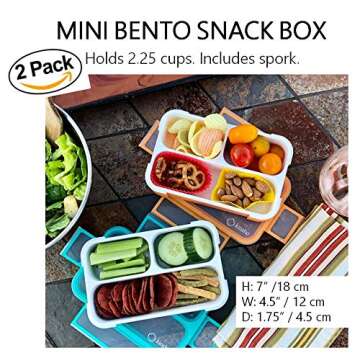 kinsho MINI Lunch-Box Snack Containers for Kids | SMALL Bento-Box Portion Container | Leak-proof Box...