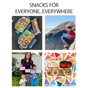 kinsho MINI Lunch-Box Snack Containers for Kids | SMALL Bento-Box Portion Container | Leak-proof Boxes for School Work Travel | Best for Adults Boys or Girls | Blue + Orange Set of 2