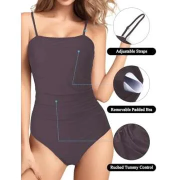 Stylish Tummy Control One Piece Swimsuit for Women