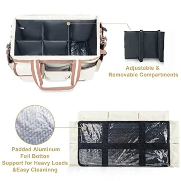 Large Waterproof Cleaning Caddy Organizer with Adjustable Dividers