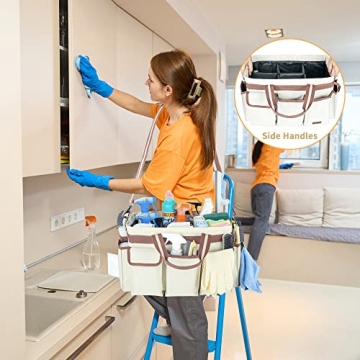 Large Waterproof Cleaning Caddy Organizer with Adjustable Dividers