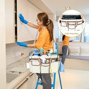 Large Waterproof Cleaning Caddy Organizer with Adjustable Dividers