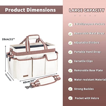 Large Waterproof Cleaning Caddy Organizer with Adjustable Dividers