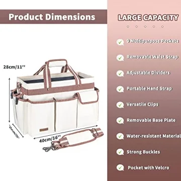 Large Waterproof Cleaning Caddy Organizer with Adjustable Dividers