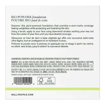 Well People Bio Powder Foundation, Lightweight & Hydrating Foundation For Perfecting & Smoothing Skin, Semi-Matte Finish, Vegan & Cruelty-free, 1C