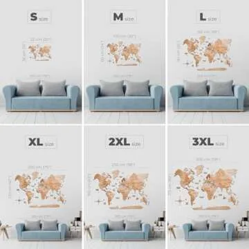 ENJOY THE WOOD 3D Wood World Map Wall Art Large Wood Wall Décor Housewarming Gift Idea Wood Wall Art World Travel Map For Home & Kitchen or Office (Large, Light)