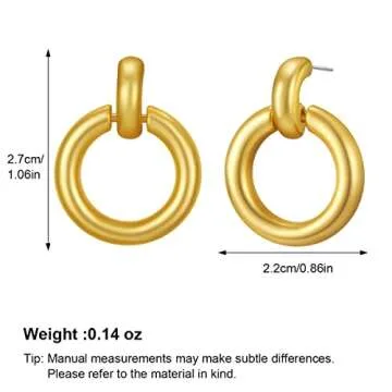 Trendy YUJIE Gold Hoop Earrings for Women - Lightweight & Stylish