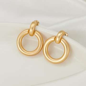 Trendy YUJIE Gold Hoop Earrings for Women - Lightweight & Stylish