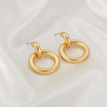 Trendy YUJIE Gold Hoop Earrings for Women - Lightweight & Stylish