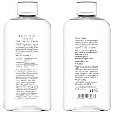 TO DO LIST Cleansing Water | Premium Micellar Water Make up Remover | Oil-free Lip & Eye Makeup Remo...