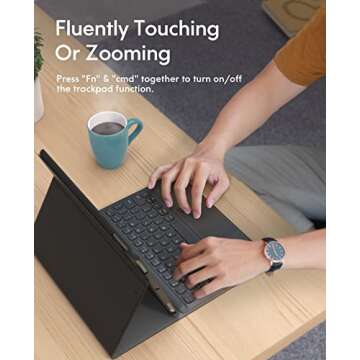 CHESONA iPad Keyboard Case 9th Gen with Trackpad