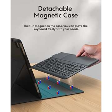CHESONA iPad Keyboard Case 9th Gen with Trackpad