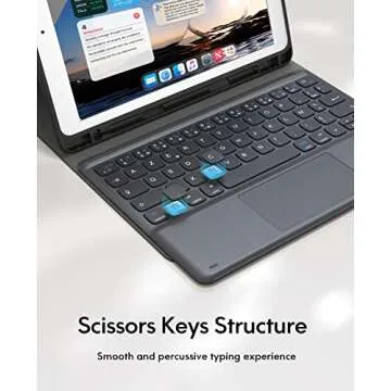 CHESONA iPad Keyboard Case 9th Gen with Trackpad