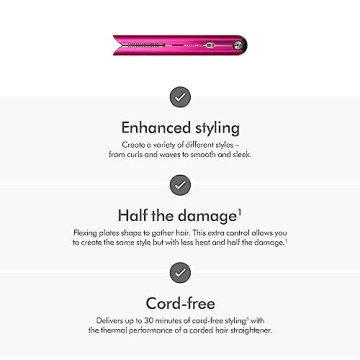 Dyson Corrale Cordless Hair Straightener Fuchsia Less Heat Damage