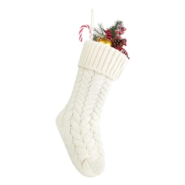 Fesciory 18 Inch Christmas Stockings - Premium Knitted Holiday Decor